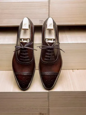 Brown Leather Callista Brogue Toe Cap Oxfords - Formal Shoes - SS23
