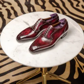 Burgundy Brown Leather Menorca Oxford Shoes - AW24