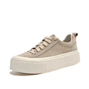 Casual and Versatile Lace-Up Flat Sneakers with Thick Soles