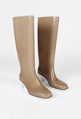 CELINE TALL TRIOMPHE RAIN BOOTS