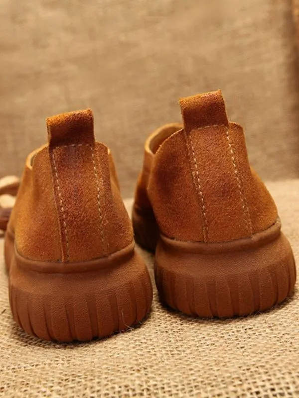 Chicmy-Simple Style Cowhide Soft Shoes