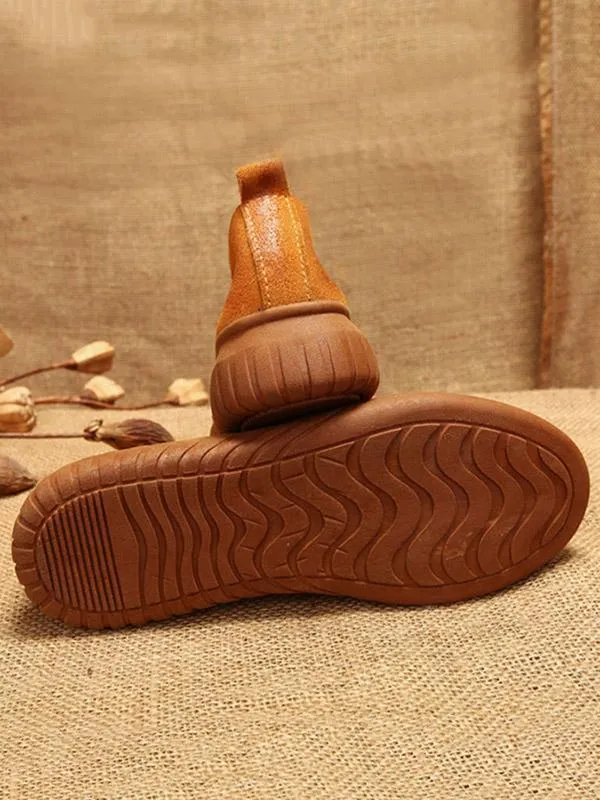 Chicmy-Simple Style Cowhide Soft Shoes