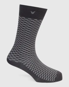 Cotton Grey Jacquard Socks - Vammy