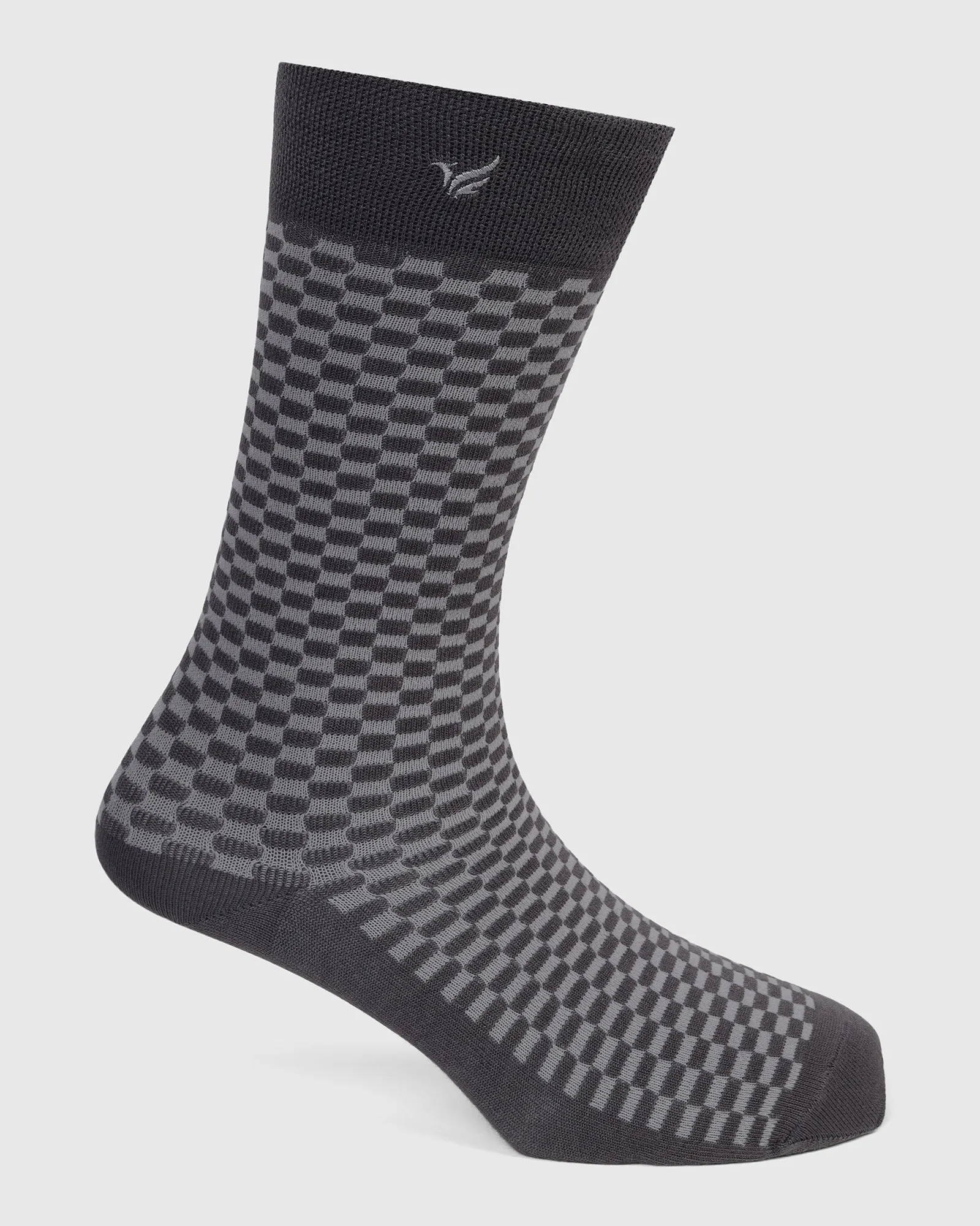 Cotton Grey Jacquard Socks - Vammy