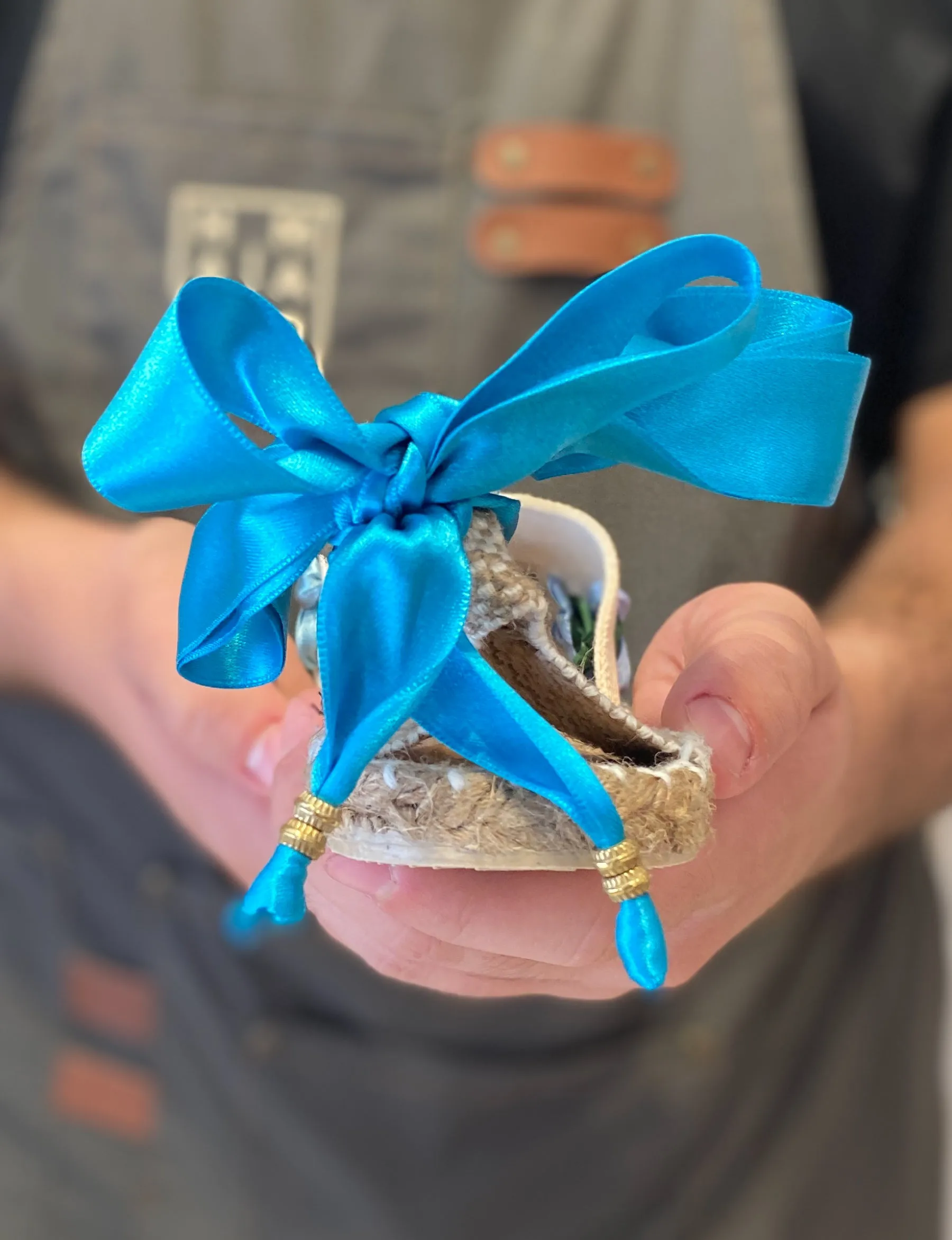 Custom-made Espadrilles Flat Classic Blue Roses