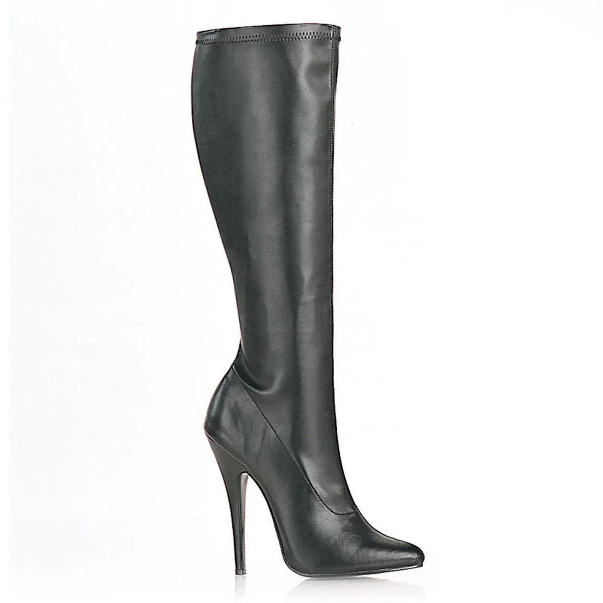 Devious Domina 2000 Womens 6 Inch Heel, Stretch Fit, Single Sole Knee Length Boots