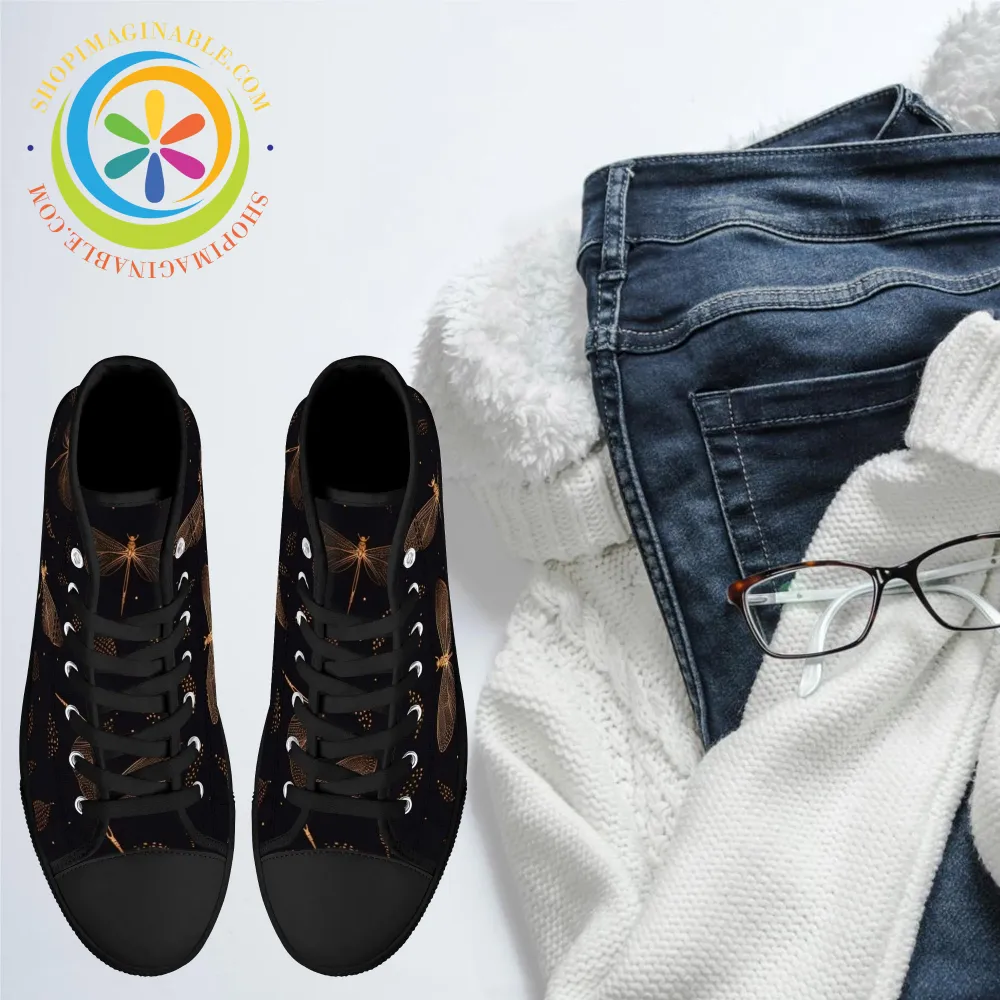 Fly Fly Dragonfly Ladies High Top Canvas Shoes