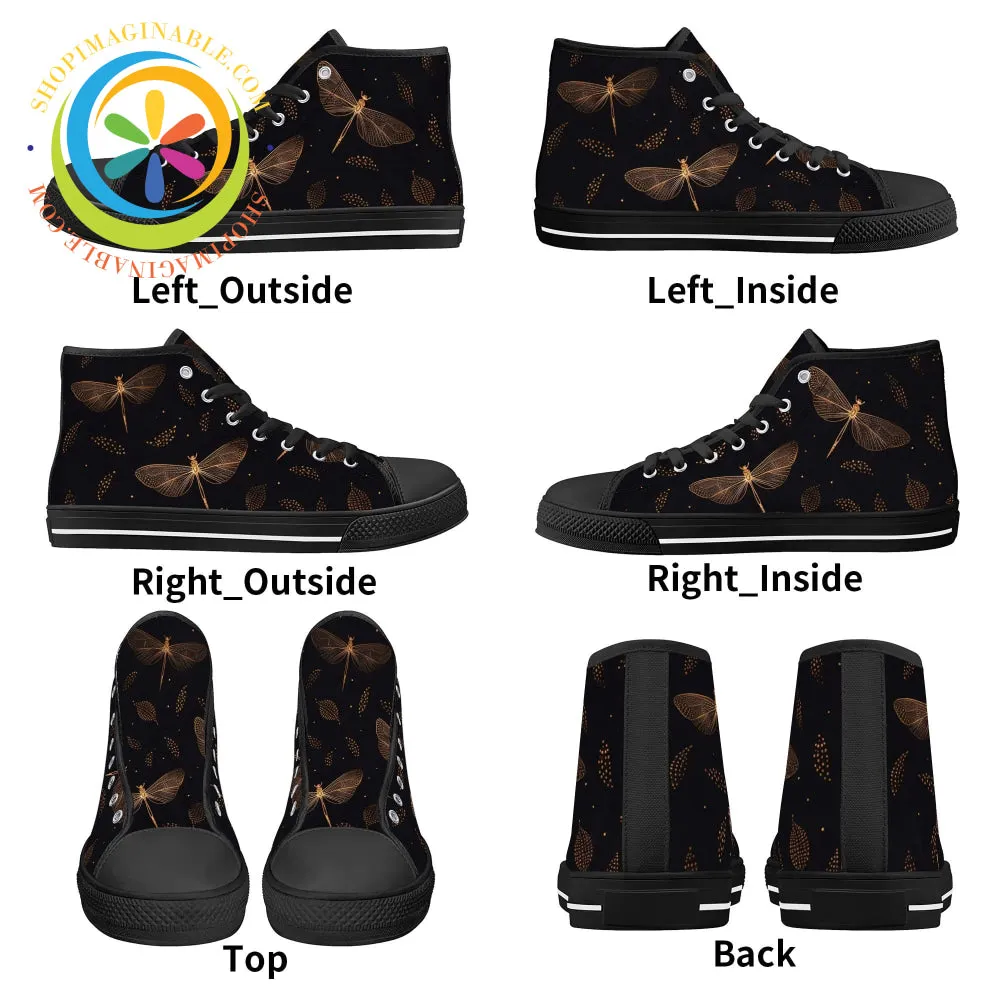 Fly Fly Dragonfly Ladies High Top Canvas Shoes