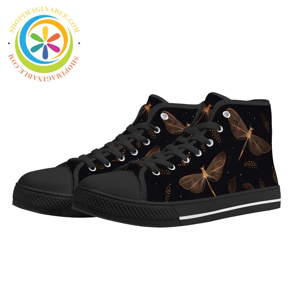 Fly Fly Dragonfly Ladies High Top Canvas Shoes