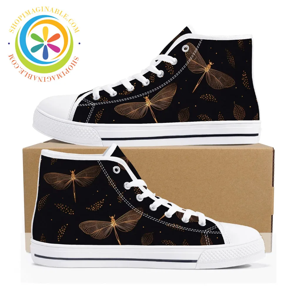 Fly Fly Dragonfly Ladies High Top Canvas Shoes