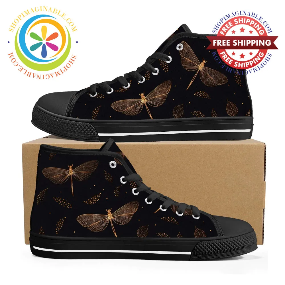 Fly Fly Dragonfly Ladies High Top Canvas Shoes