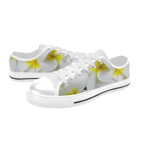 Fresh White Frangipanis Low Rise Shoes up to size 12