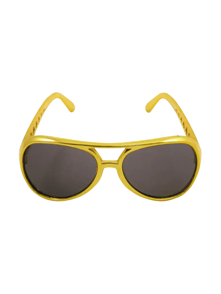 Gold Frame Geek Glasses Black Lens
