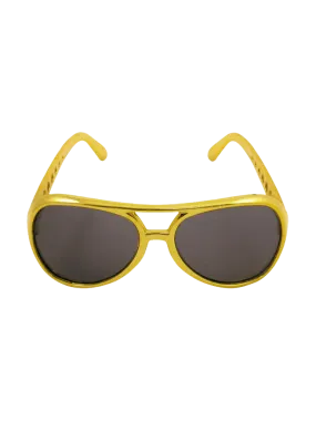 Gold Frame Geek Glasses Black Lens