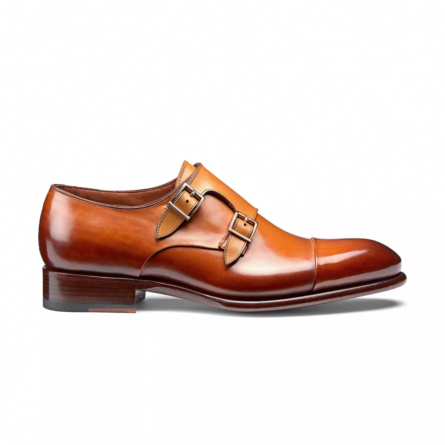 Height Increasing Tan Leather Castle Monk Straps - Formal Shoes