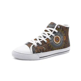 Indigenous Designed Unisex High Top Canvas Shoes
