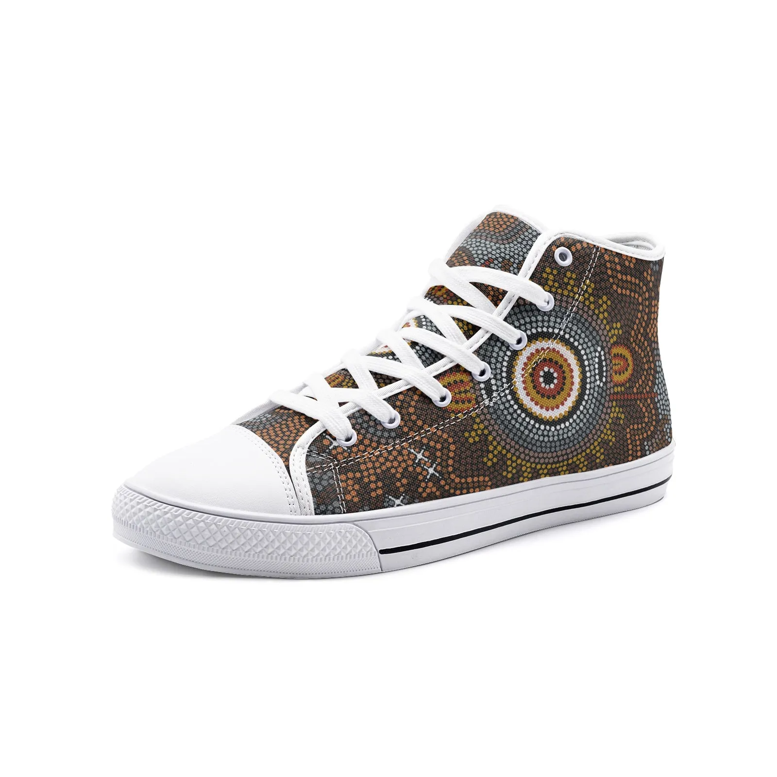 Indigenous Designed Unisex High Top Canvas Shoes