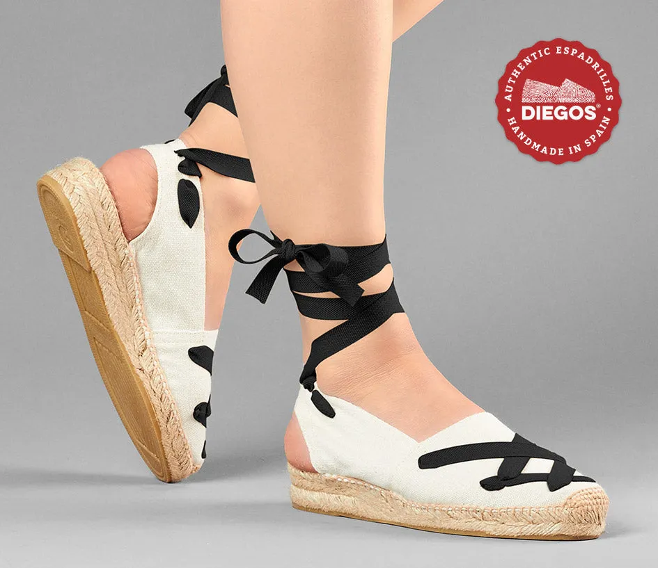 Ivory classic laces Catalina espadrille