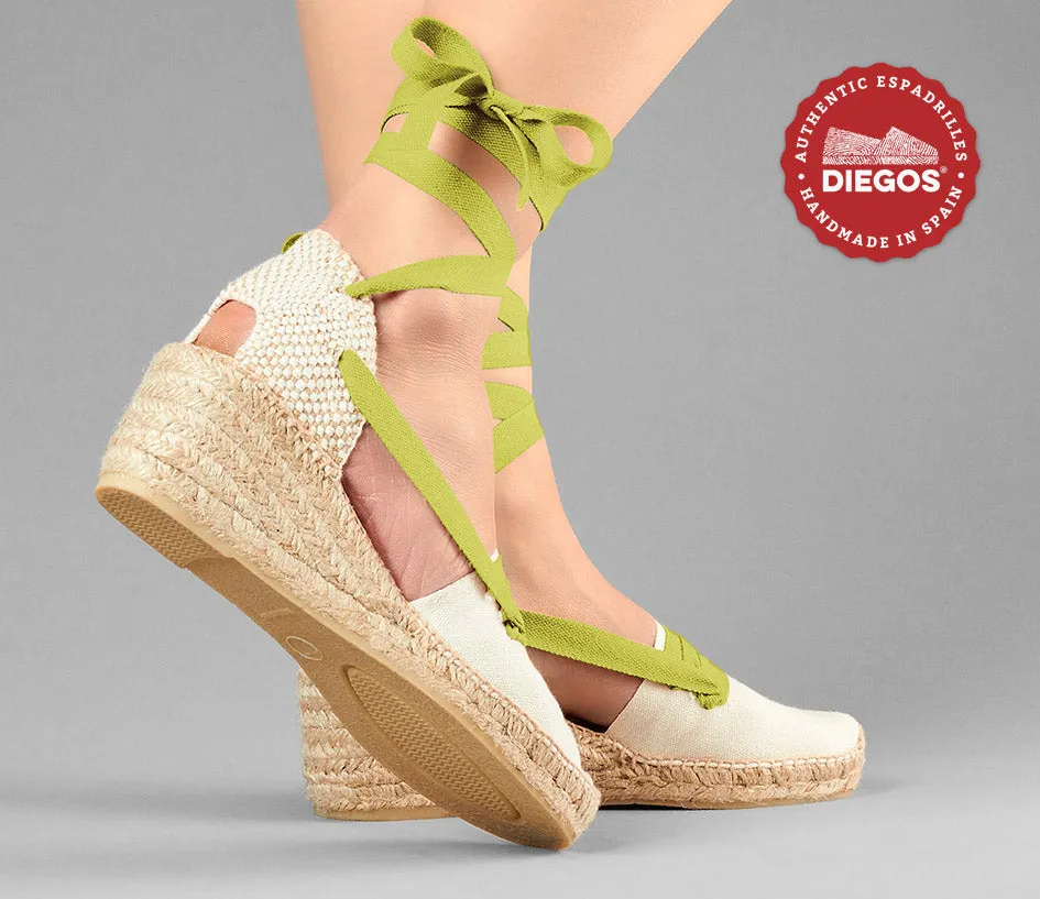 Ivory Lola high wedge Basque espadrilles