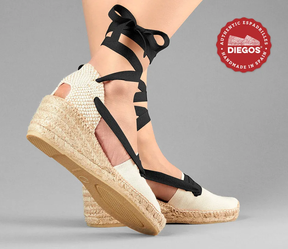 Ivory Lola high wedge Basque espadrilles