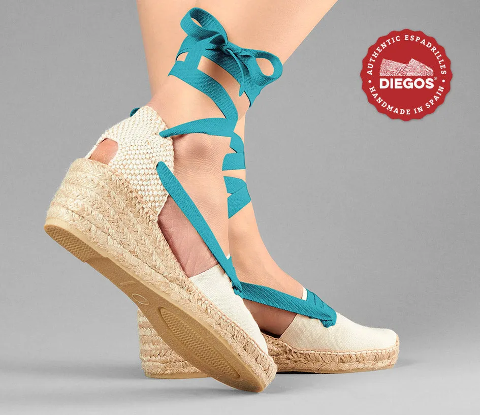 Ivory Lola high wedge Basque espadrilles