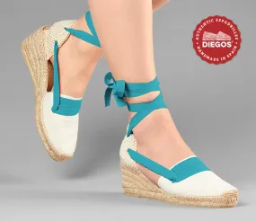 Ivory Lola high wedge Basque espadrilles
