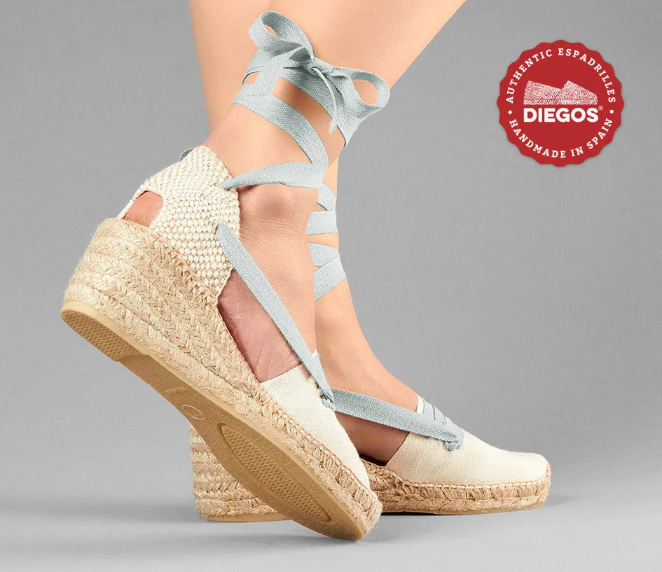 Ivory Lola high wedge Basque espadrilles