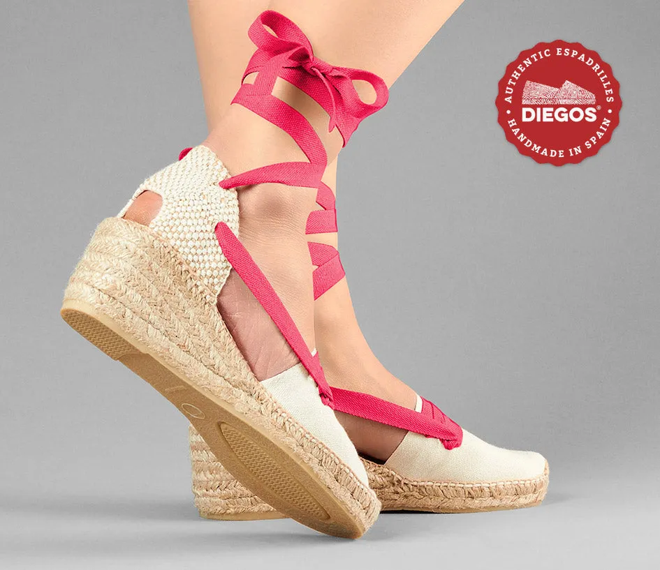 Ivory Lola high wedge Basque espadrilles