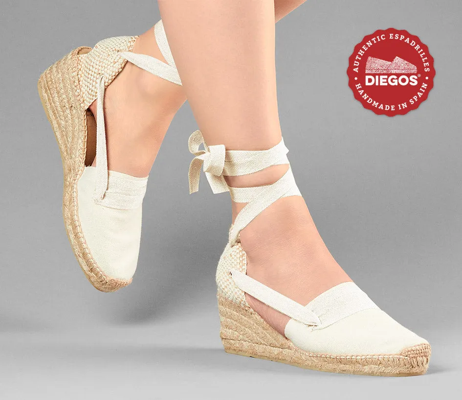 Ivory Lola high wedge Basque espadrilles
