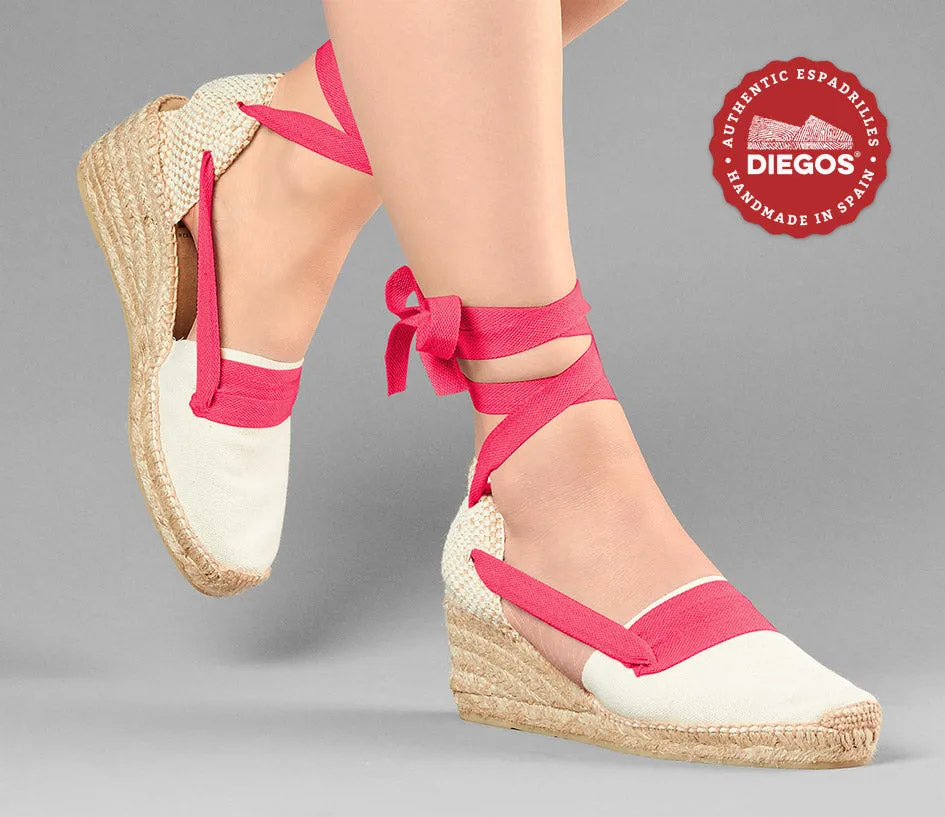 Ivory Lola high wedge Basque espadrilles