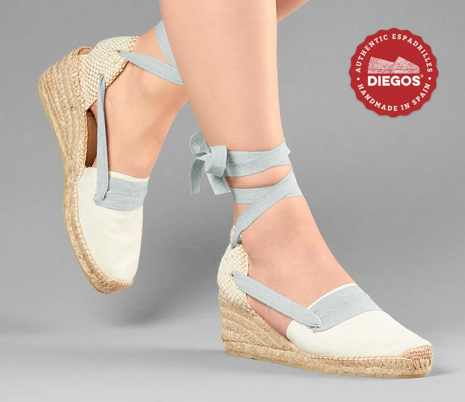 Ivory Lola high wedge Basque espadrilles