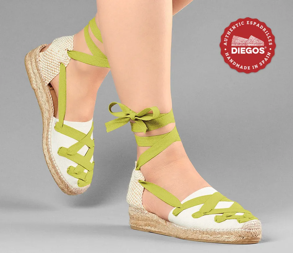 Ivory Lola low wedge Pamplona espadrilles
