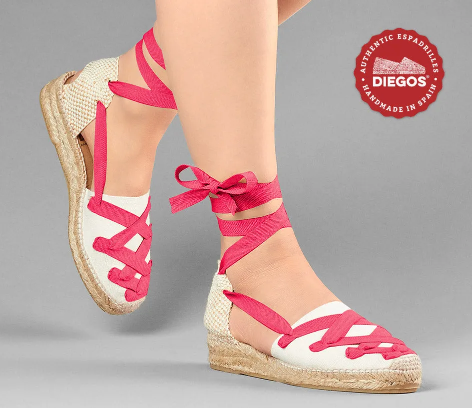 Ivory Lola low wedge Pamplona espadrilles