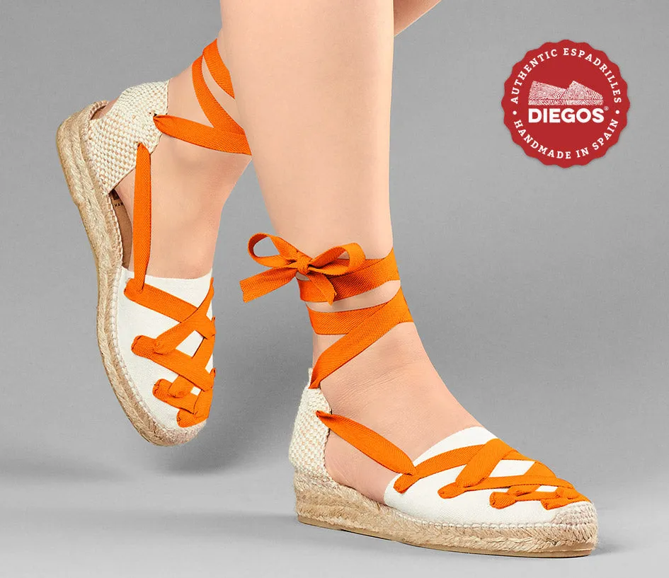 Ivory Lola low wedge Pamplona espadrilles