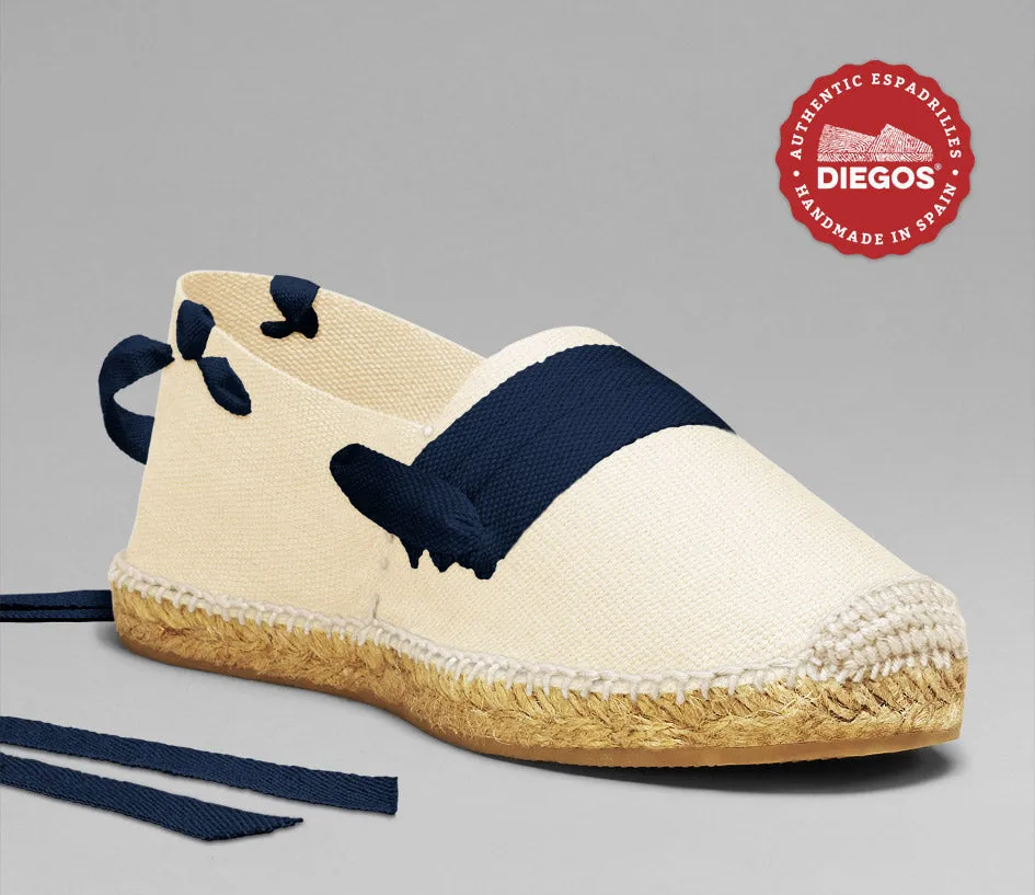 Ivory white basque espadrilles