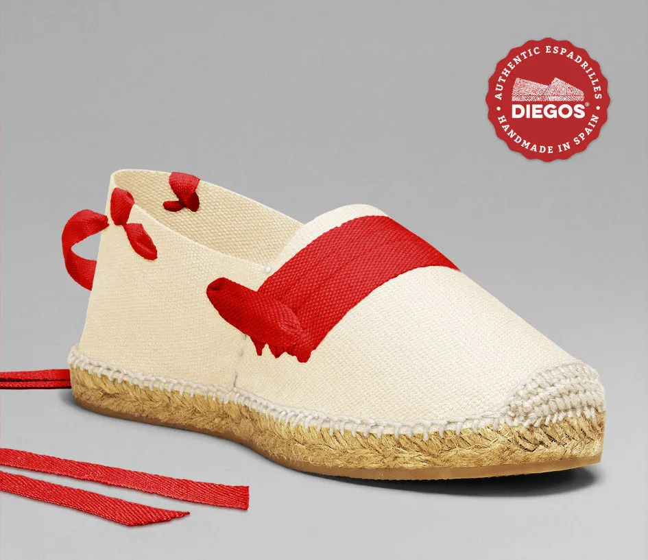 Ivory white basque espadrilles