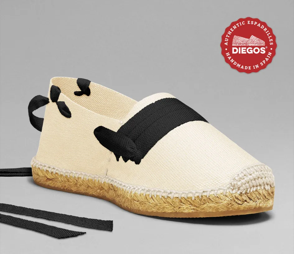 Ivory white basque espadrilles