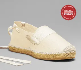Ivory white basque espadrilles