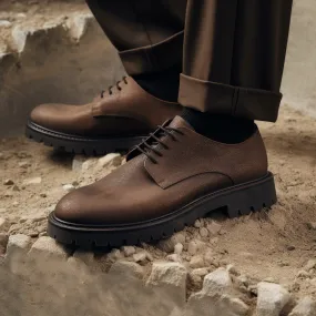 Tan Leather Hermes Chunky Derby Shoes - SS23