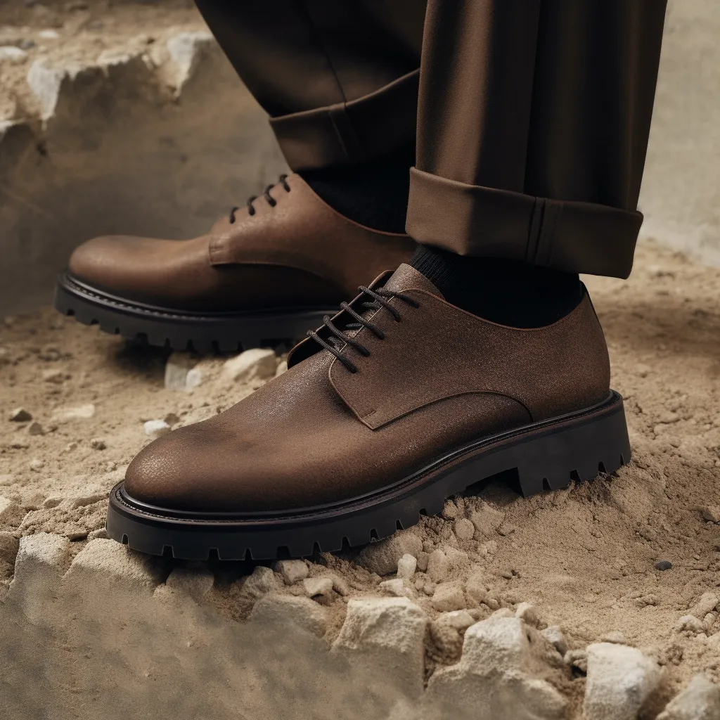 Tan Leather Hermes Chunky Derby Shoes - SS23