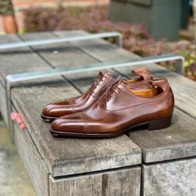 Tan Leather Isara Brogue Toe Cap Oxfords - Formal Shoes - AW24