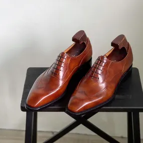 Tan Leather Ondara Wingtip Oxfords - Formal Shoes - AW24