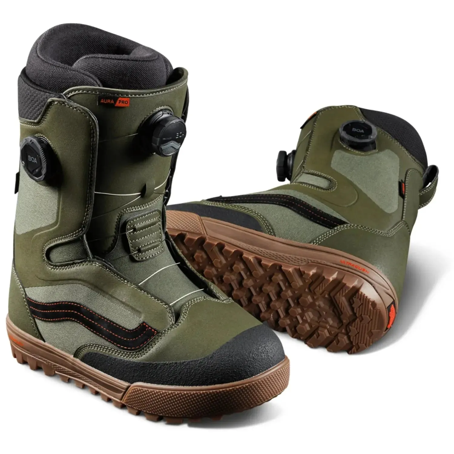 Vans Aura Pro Snowboard Boots 2025 - Green/Gum