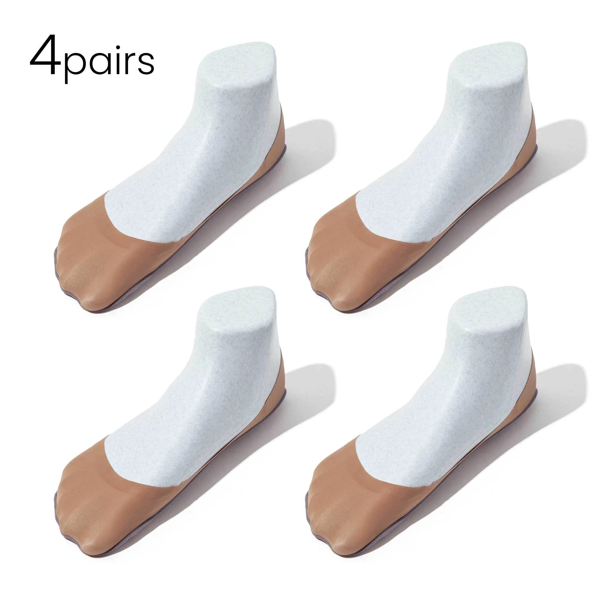Youth Low-cut Loafer No Show Socks | Nylon & Cotton - 4 Pairs | Non-slip Guaranteed (Discontinued)